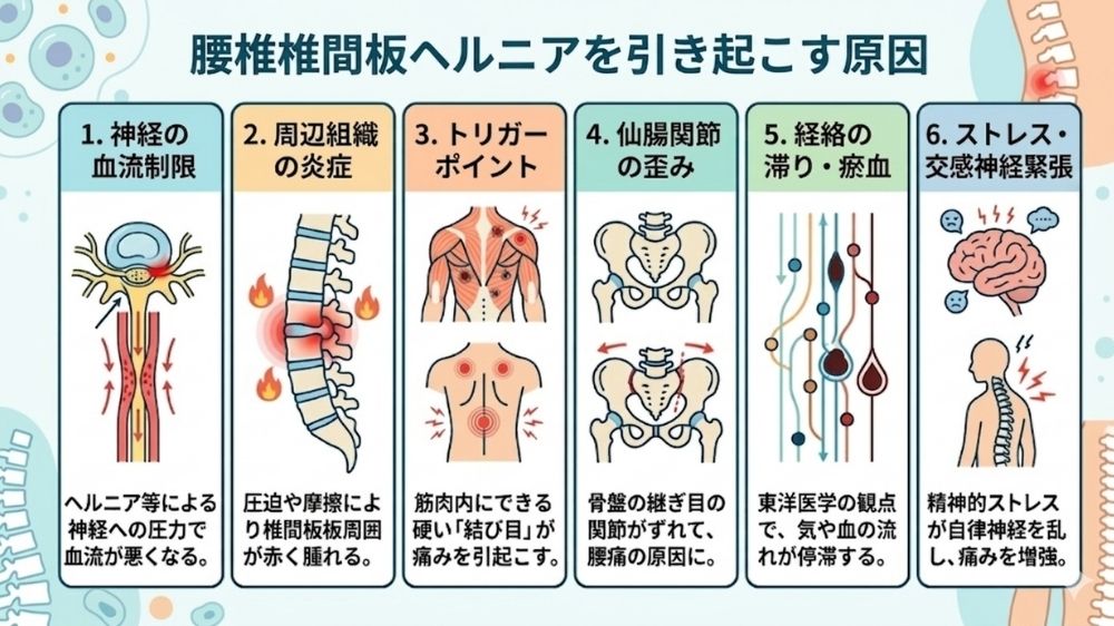 腰椎椎間板ヘルニアの原因と鍼灸
