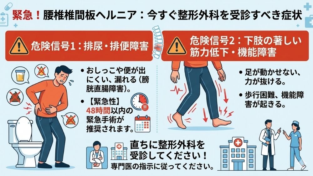 腰椎椎間板ヘルニア危険な状態整形外科へ