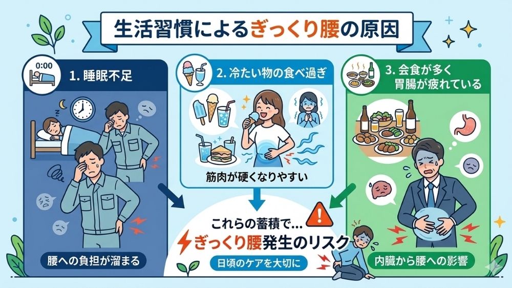 生活習慣によるぎっくり腰は札幌の鍼灸院で改善