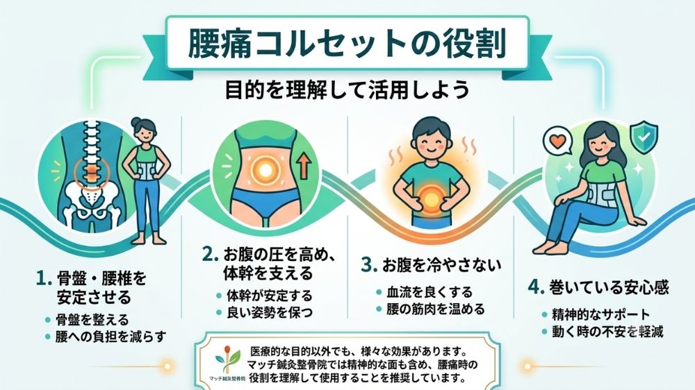 腰痛コルセット（ベルトの役割）