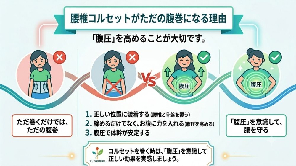 腰痛コルセットがただの腹巻になる理由