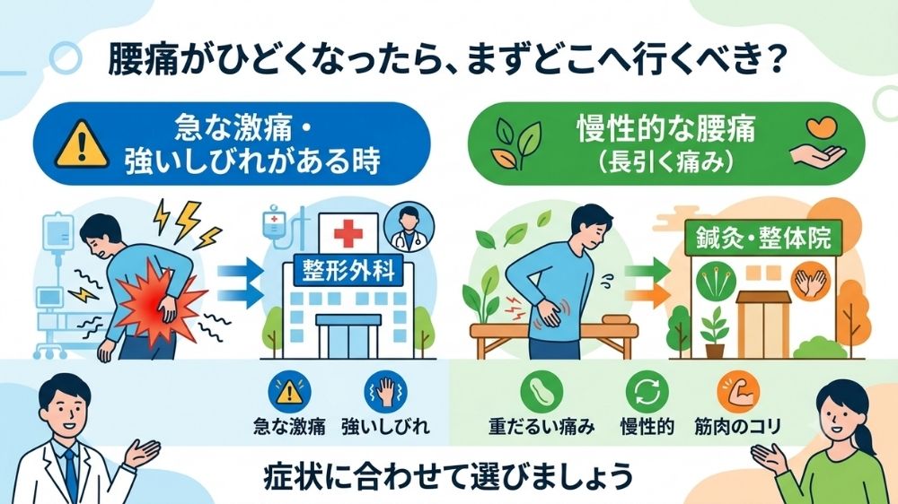 札幌市中央区で腰痛になったら整形外科、鍼灸どちらに行くべき？