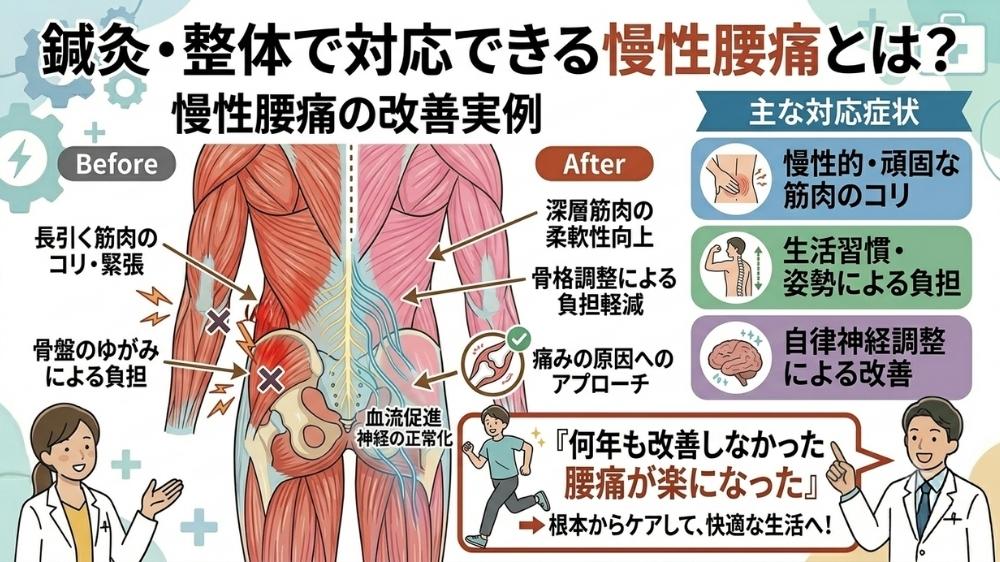 札幌の鍼灸院で対応でできる慢性腰痛とは？