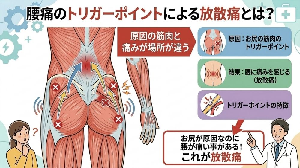 腰痛のトリガーポイントによる放散痛も札幌の鍼灸院で改善