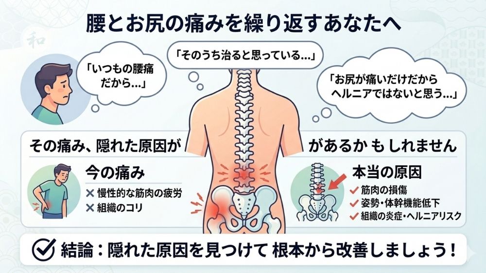 腰からお尻にかけて痛みを繰り返すあなたに鍼灸整体 札幌のオススメ