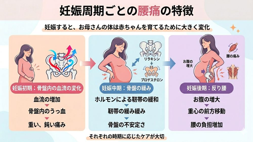 妊婦周期による腰痛の特徴を鍼灸で施術