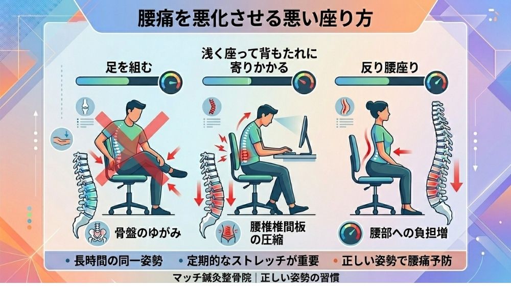 座り姿勢が悪くて腰痛が悪化しても鍼灸で解消