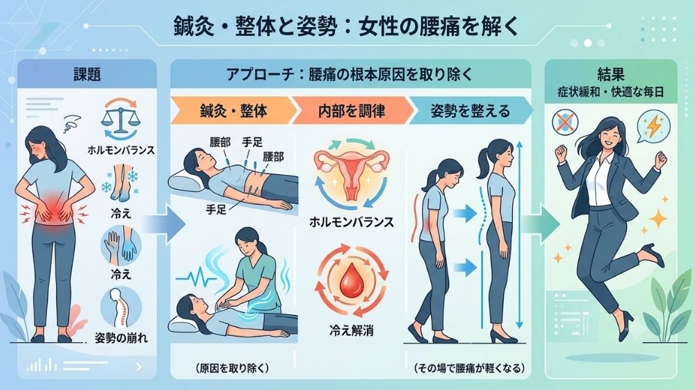 女性の腰痛と鍼灸整体に関係