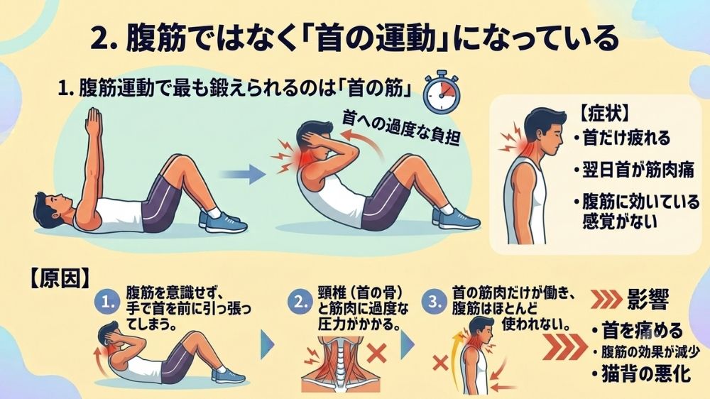腹筋運動で首を痛める事もある鍼灸で解消