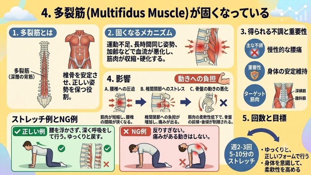 腹筋で腰が痛くなるのは多裂筋、鍼灸で解消