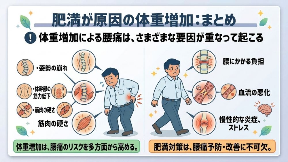 肥満が原因の体重増加による腰痛まとめ