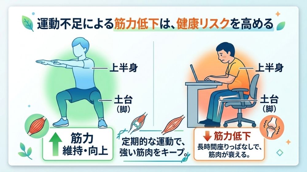 肥満による筋力低下がけ腰痛を引き起こす鍼灸で改善