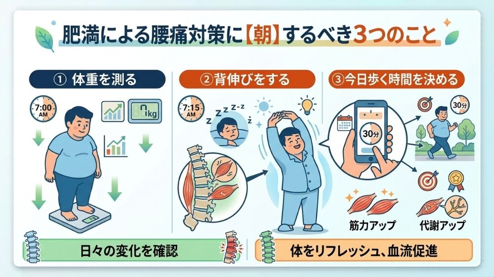 肥満による腰痛に朝すべきこと鍼灸師が解説