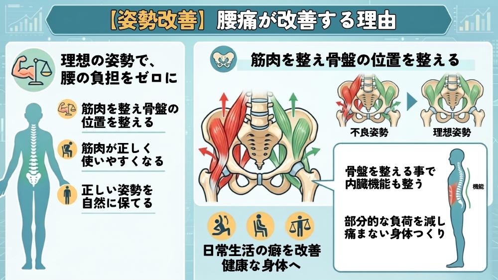 札幌の鍼灸整体院で姿勢改善で腰痛が改善する理由
