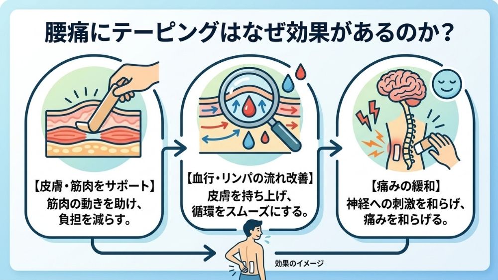 腰痛のテーピング鍼灸との併用で効果アップ