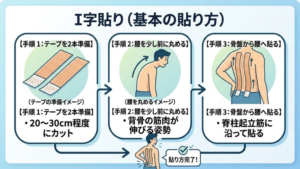 腰痛I字テープの張り方を札幌円山のマッチ鍼灸整骨院で教わろう