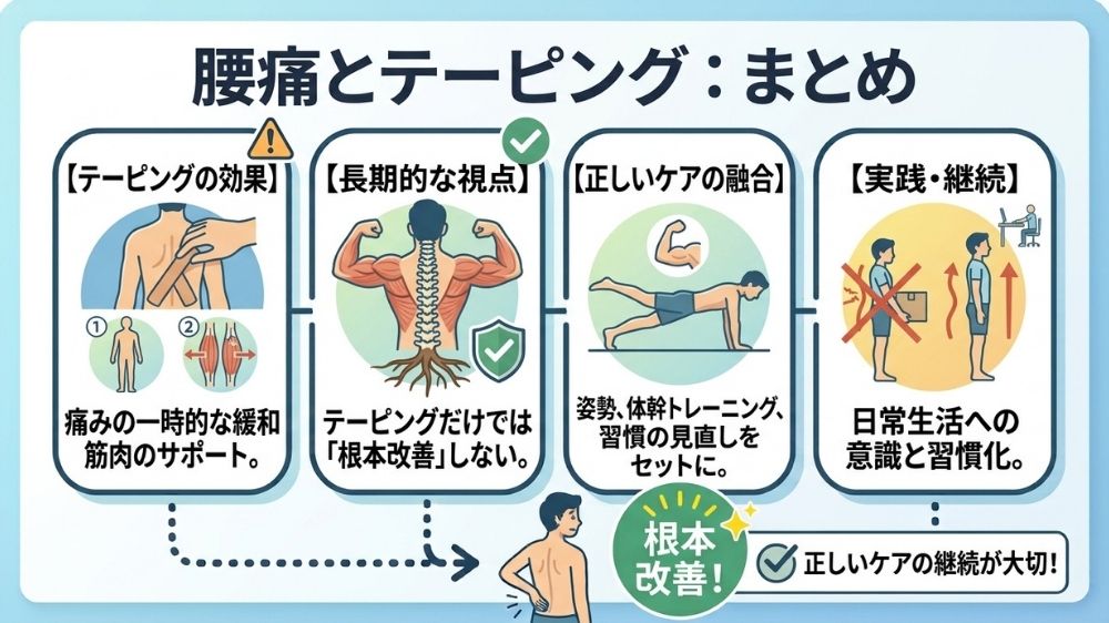 腰痛とテーピングまとめ鍼灸整骨院で根本改善