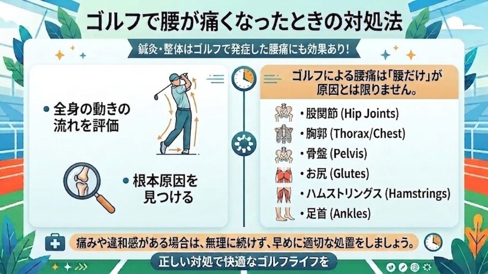 ゴルフで腰痛になった時は我慢しないで札幌市中央区のマッチ鍼灸整骨院へ
