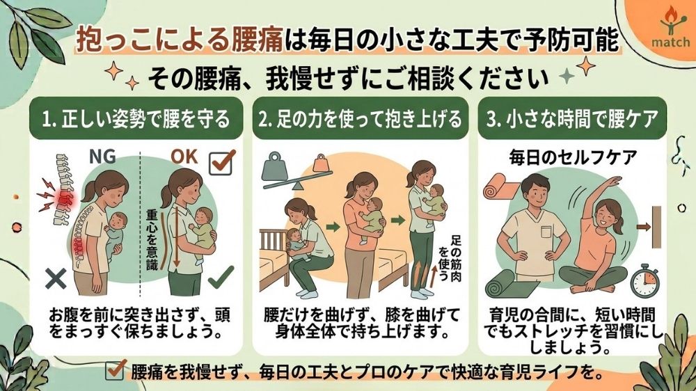 抱っこ腰痛は毎日に小さなケアと工夫で改善可能ダメなら鍼灸整体へ
