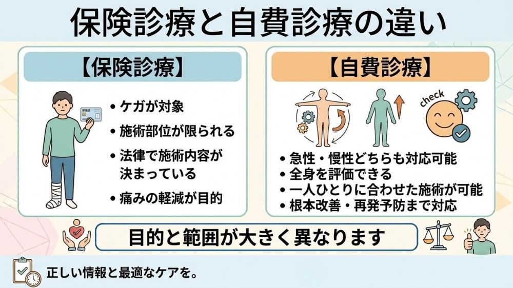 保険と自費診療の違いを把握して鍼灸や整体を受けましょう