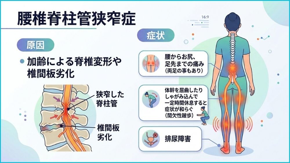 腰部脊柱管狭窄症による足の痺れに鍼灸整体法