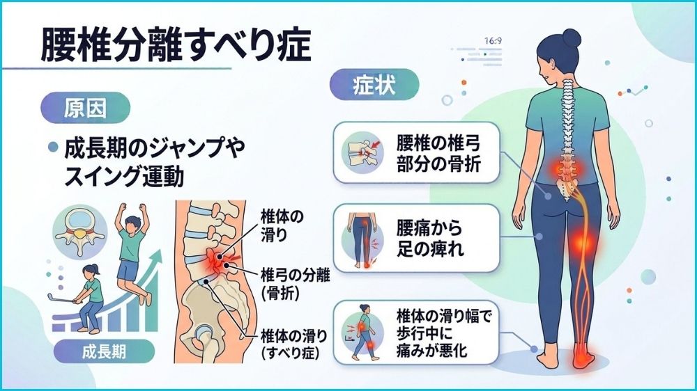 学生スポーツの腰痛に腰椎分離すべり症札幌市中央区