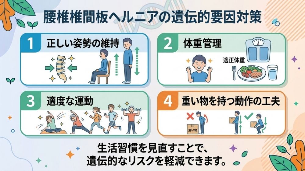 腰椎椎間板ヘルニア遺伝的予防策