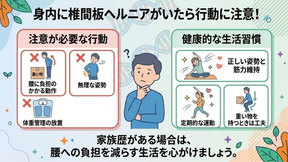 身内の腰椎椎間板ヘルニアの人がいたら