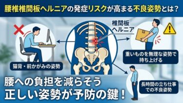 腰椎椎間板ヘルニアの発症リスクが高まる不良姿勢とは？