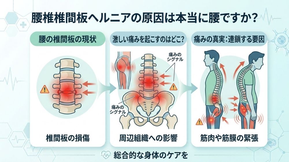 腰椎椎間板ヘルニアの原因は本当に腰？