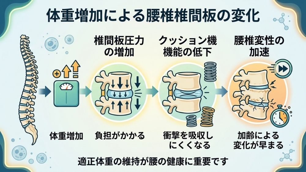肥満による腰椎椎間板の変化