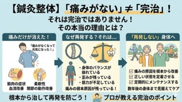 【鍼灸整体】痛みが無くなった！それは完治ではありません！その理由とは？