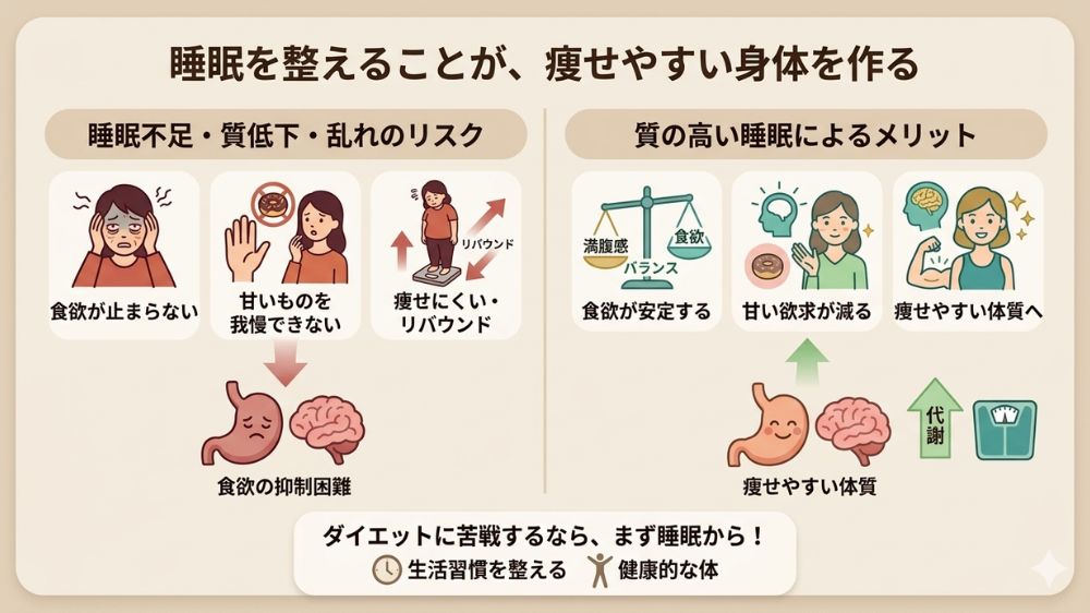 筋トレ、食事だけではダイエットは成功しない睡眠が大事