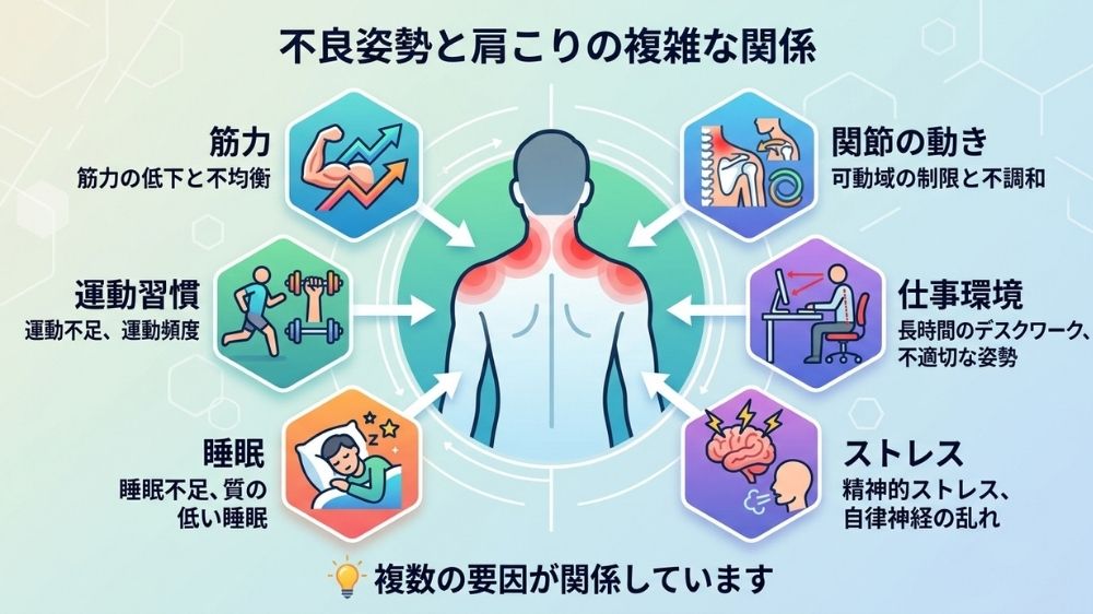 不良姿勢と肩こりの複雑な関係